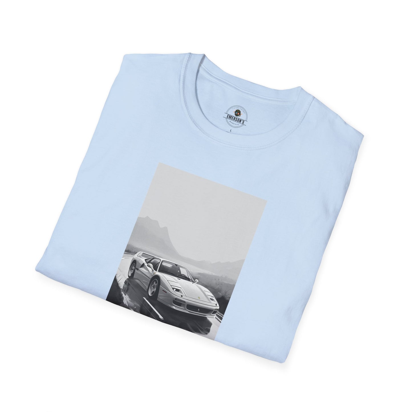 Car T-Shirt - Cool Sports Car Design in Black and White