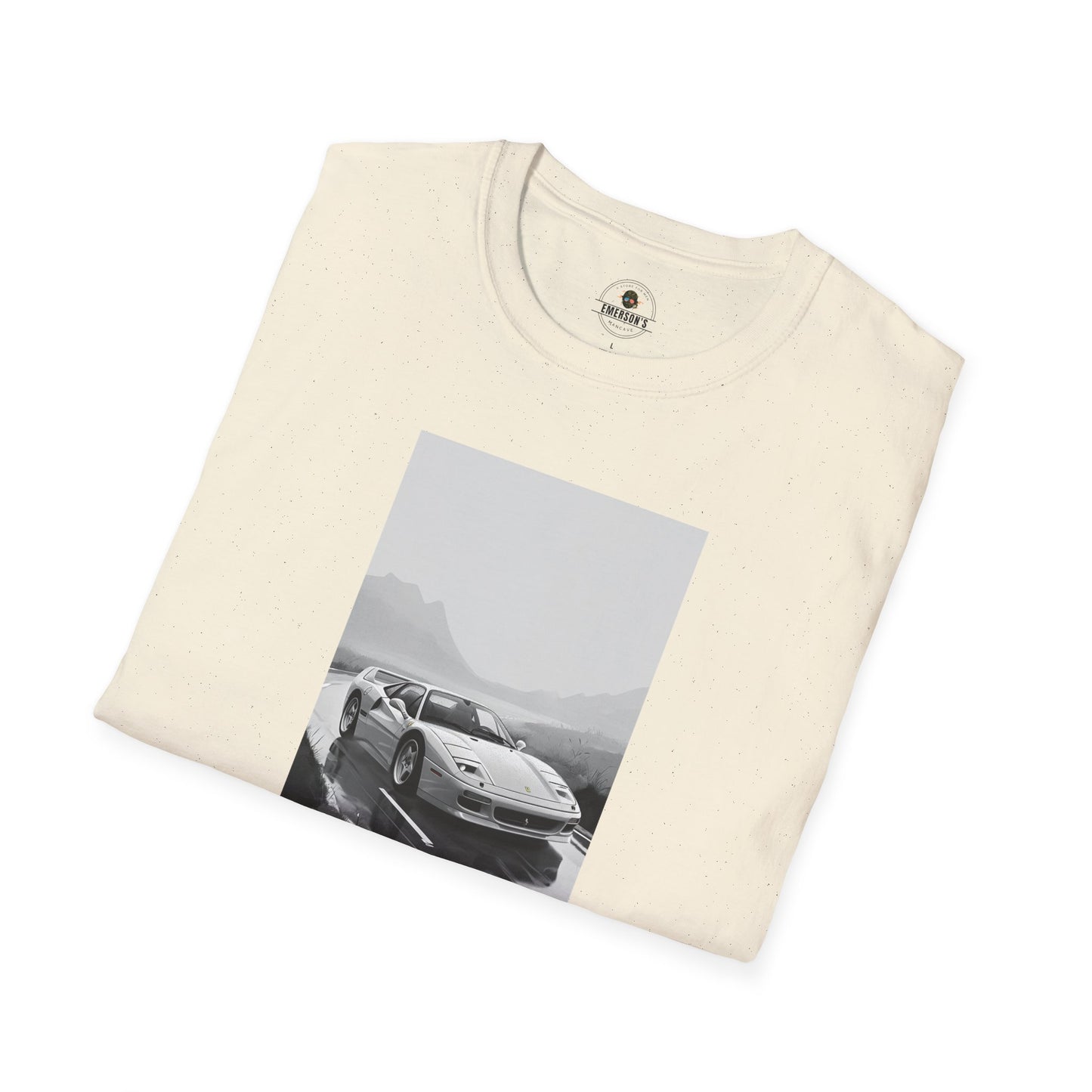 Car T-Shirt - Cool Sports Car Design in Black and White