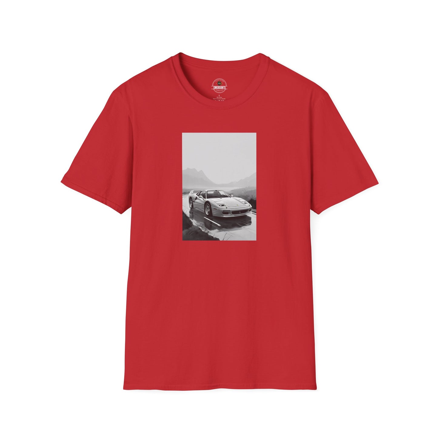 Car T-Shirt - Cool Sports Car Design in Black and White
