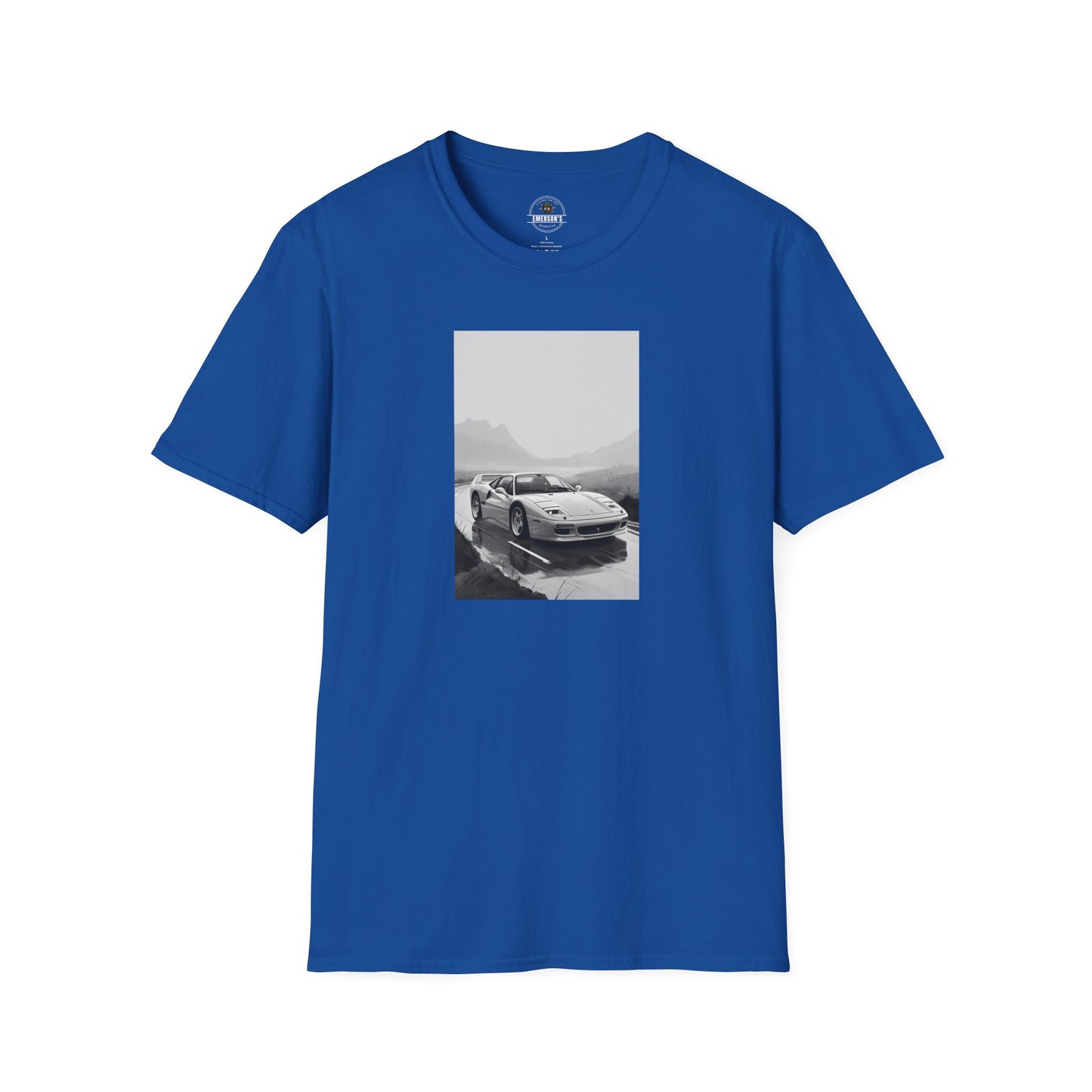 Car T-Shirt - Cool Sports Car Design in Black and White