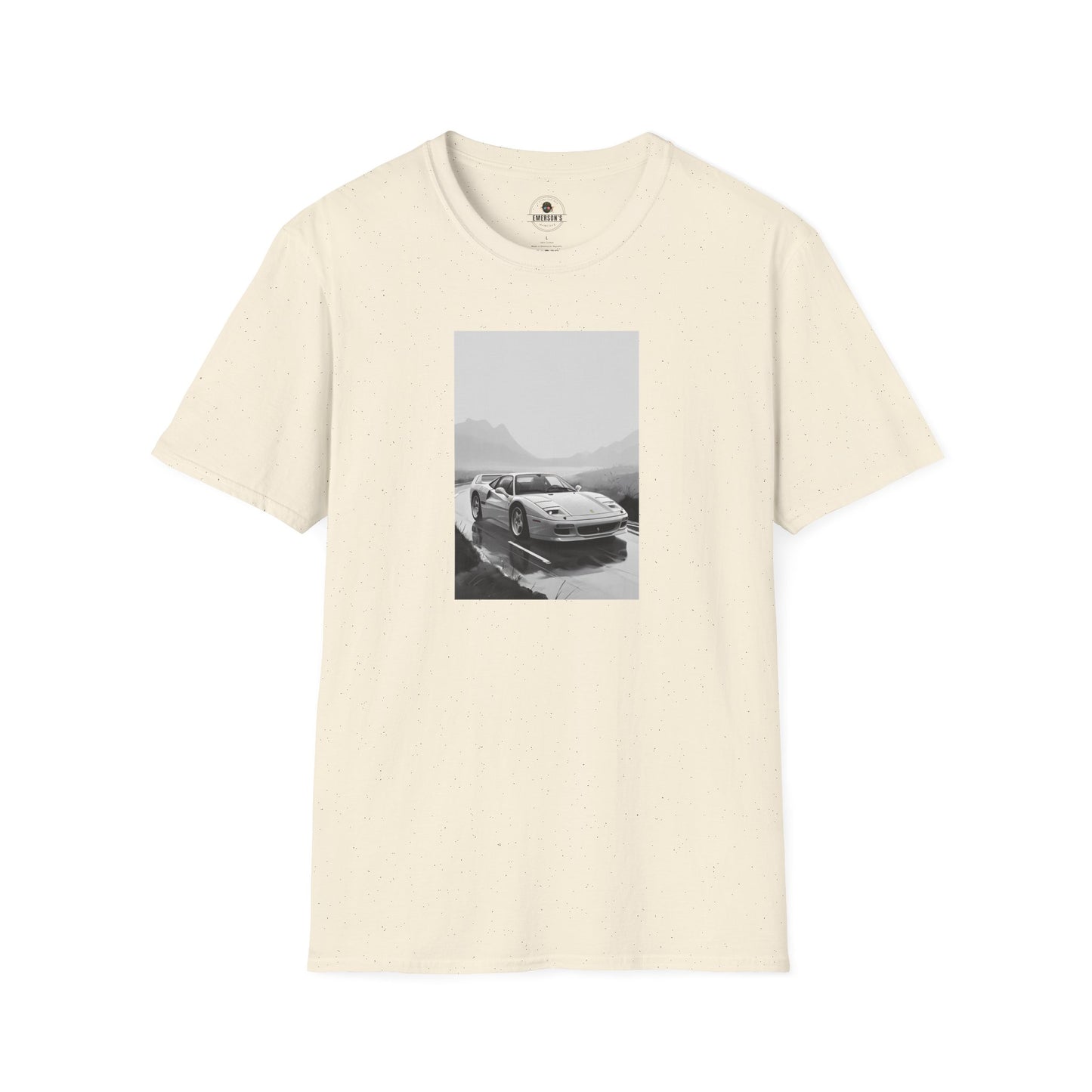 Car T-Shirt - Cool Sports Car Design in Black and White
