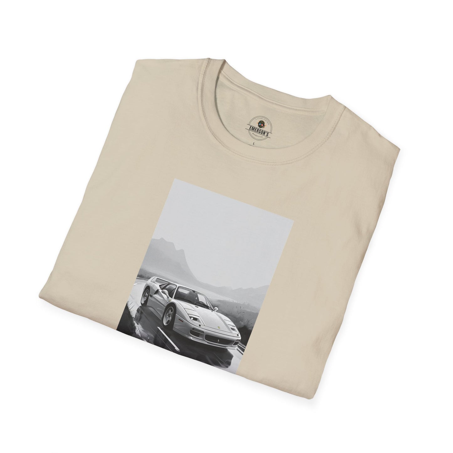 Car T-Shirt - Cool Sports Car Design in Black and White
