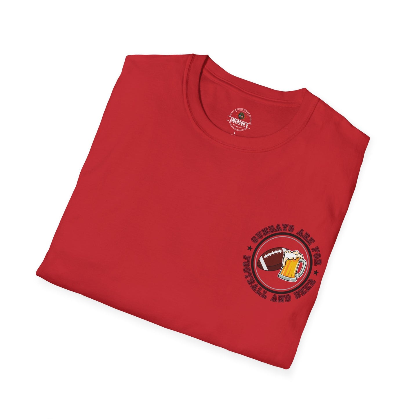 Sundays Football & Beer Tee - Red and Silver