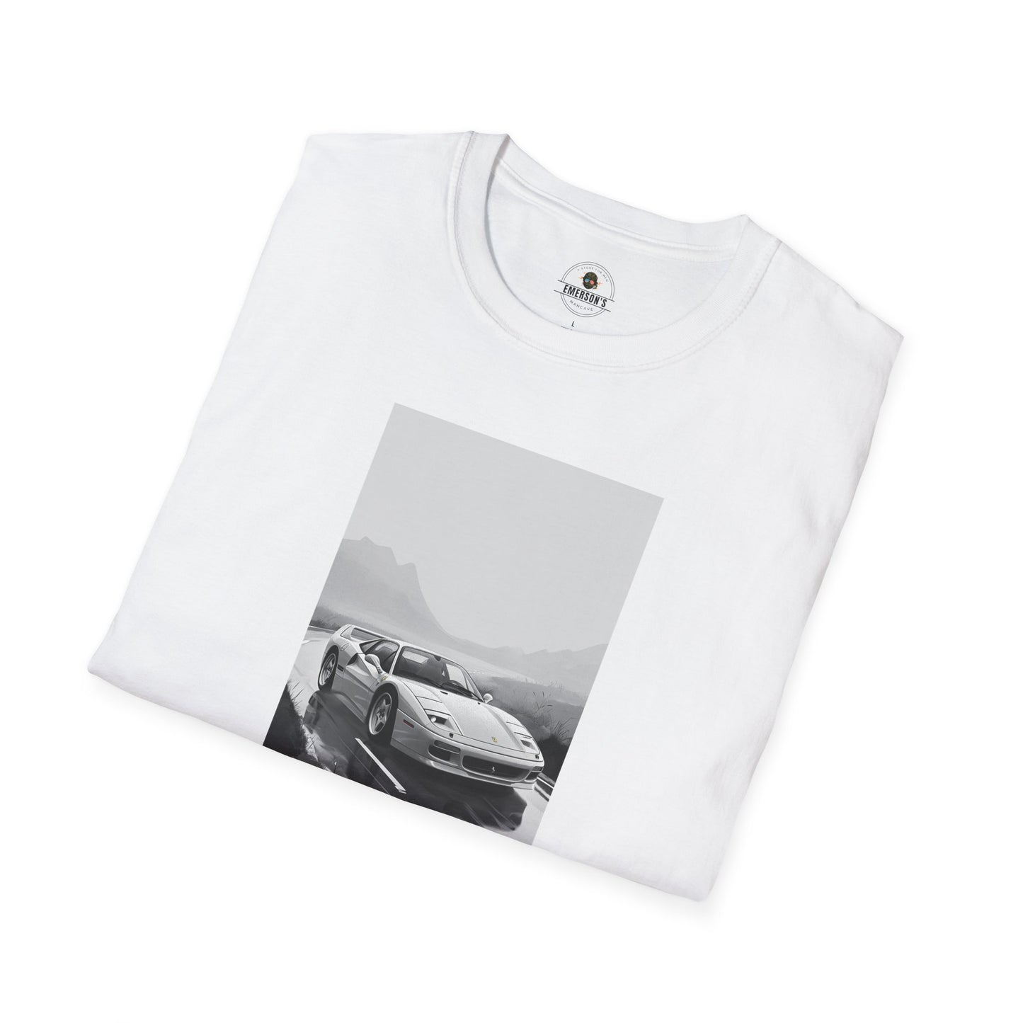 Car T-Shirt - Cool Sports Car Design in Black and White