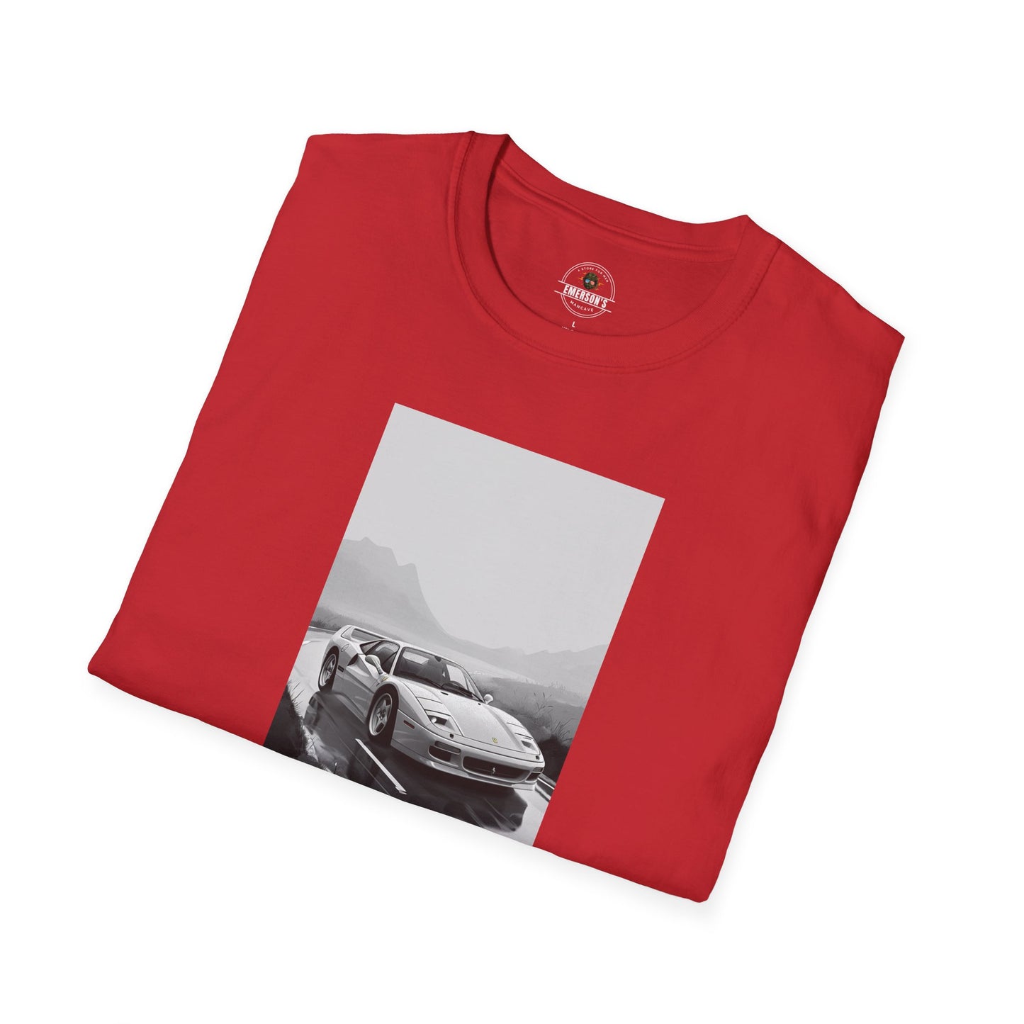 Car T-Shirt - Cool Sports Car Design in Black and White