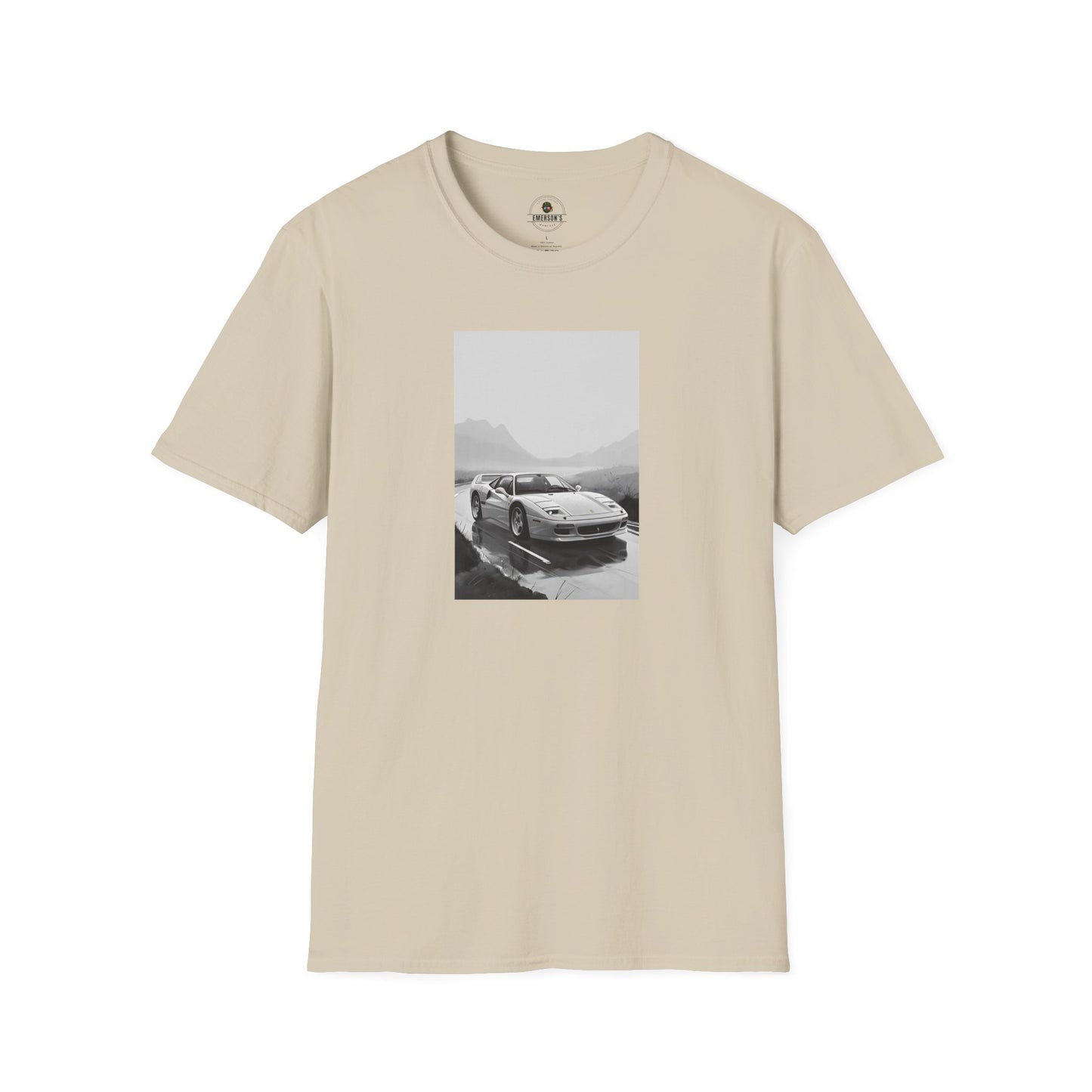 Car T-Shirt - Cool Sports Car Design in Black and White