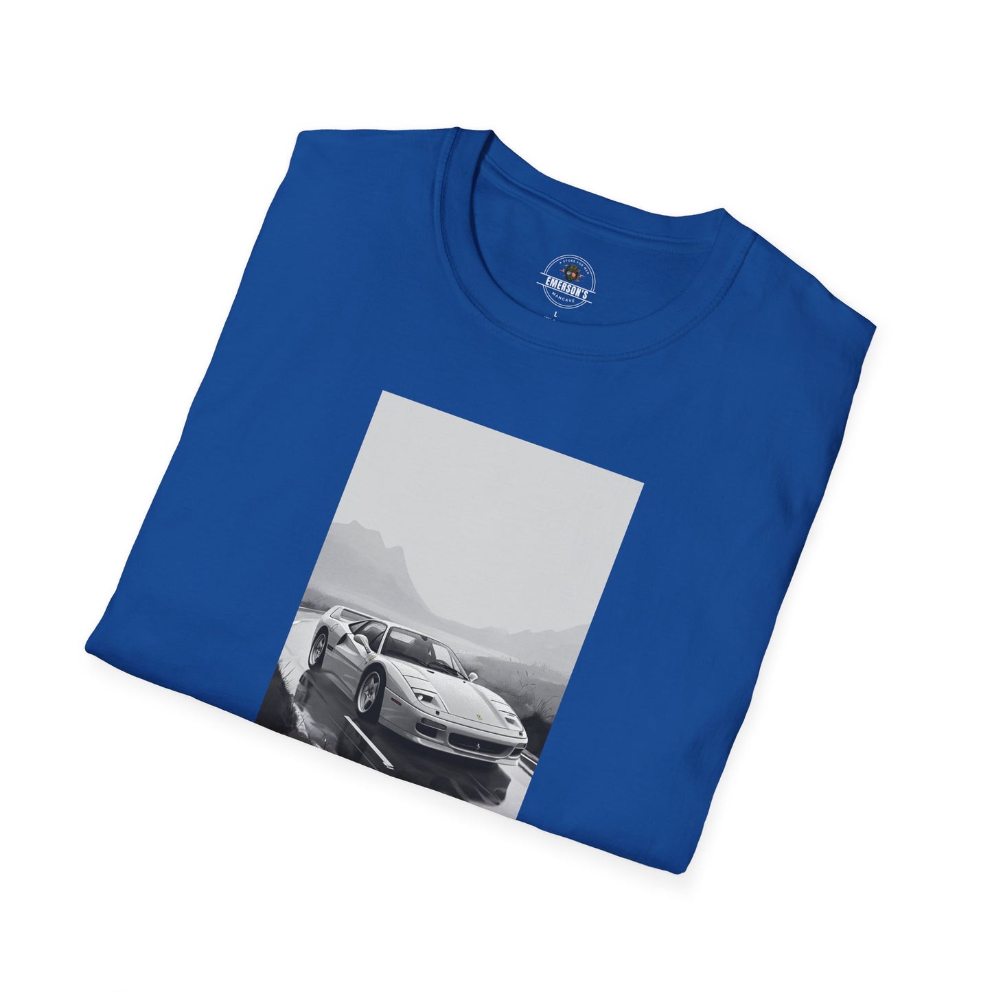Car T-Shirt - Cool Sports Car Design in Black and White