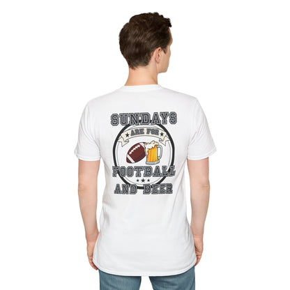 Sundays Football & Beer Tee - Silver and Black