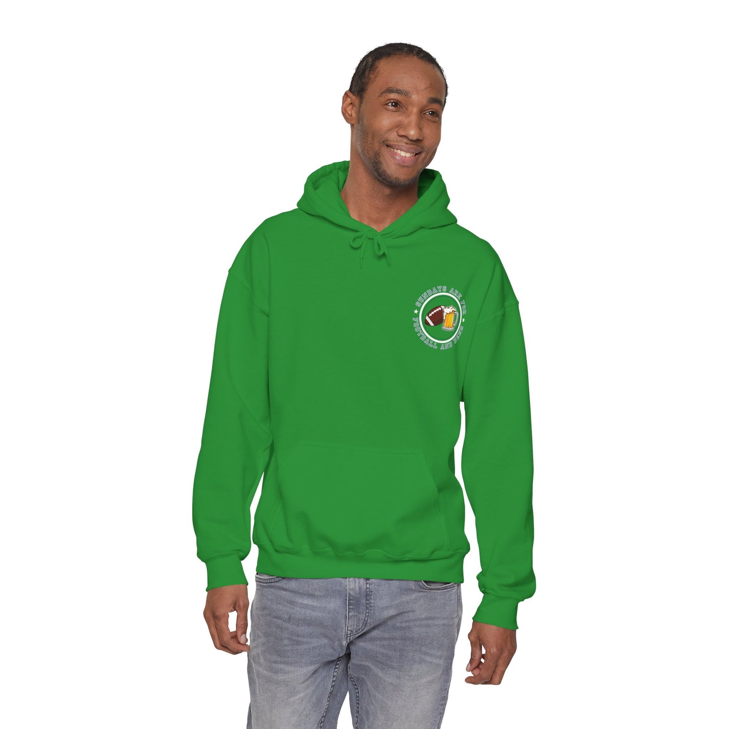 Sundays Football & Beer Hoodie - Green and White