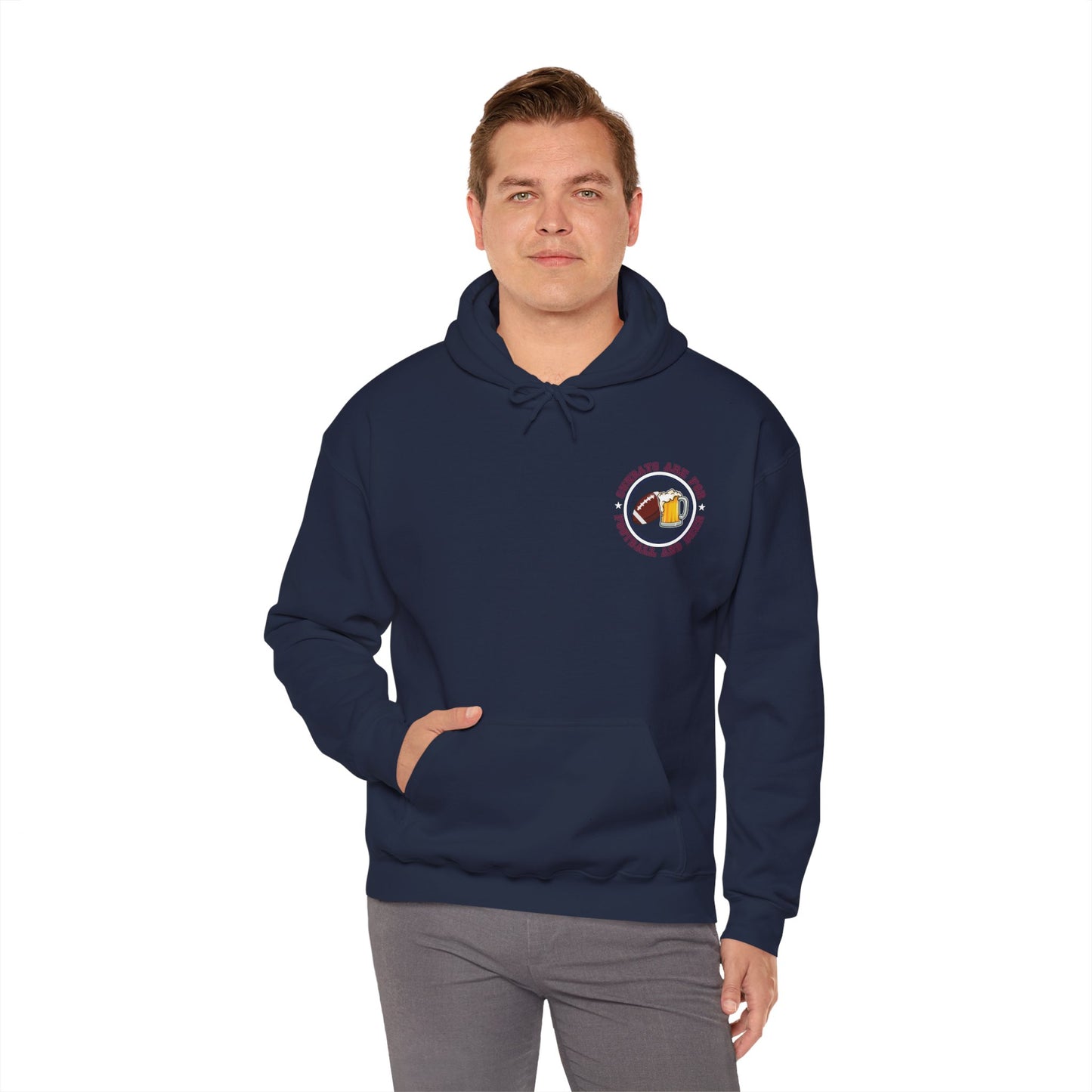 Sundays Football & Beer Hoodie - Blue and Red