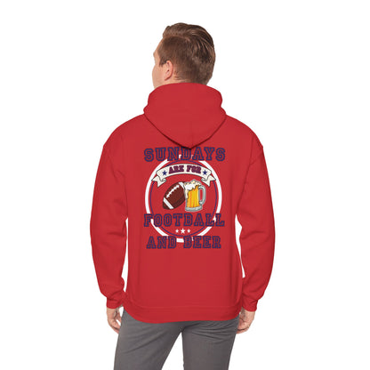 Sundays Football & Beer Hoodie - Blue and Red