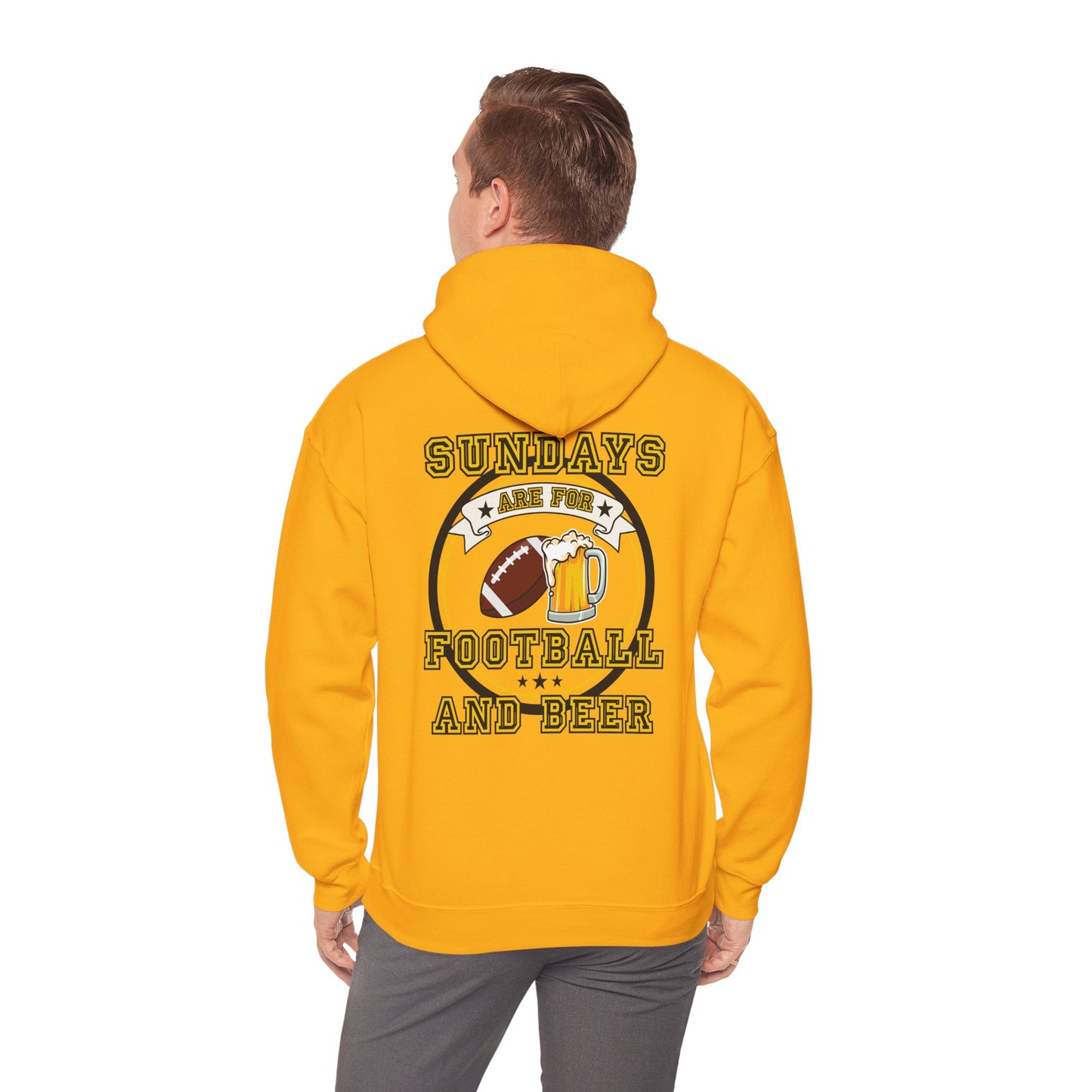 Sundays Football & Beer Hoodie - Yellow and Black