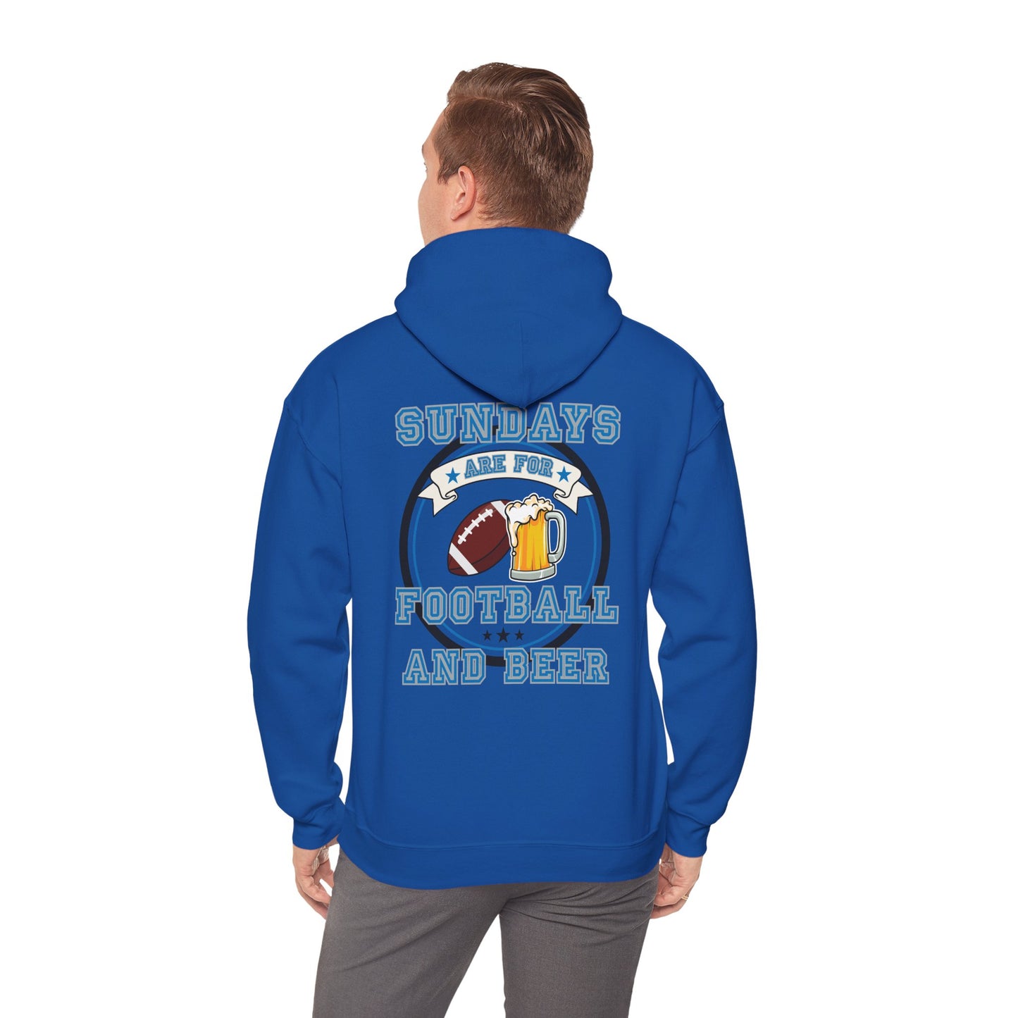 Sundays Football and Beer Hoodie - Light Blue and Gray