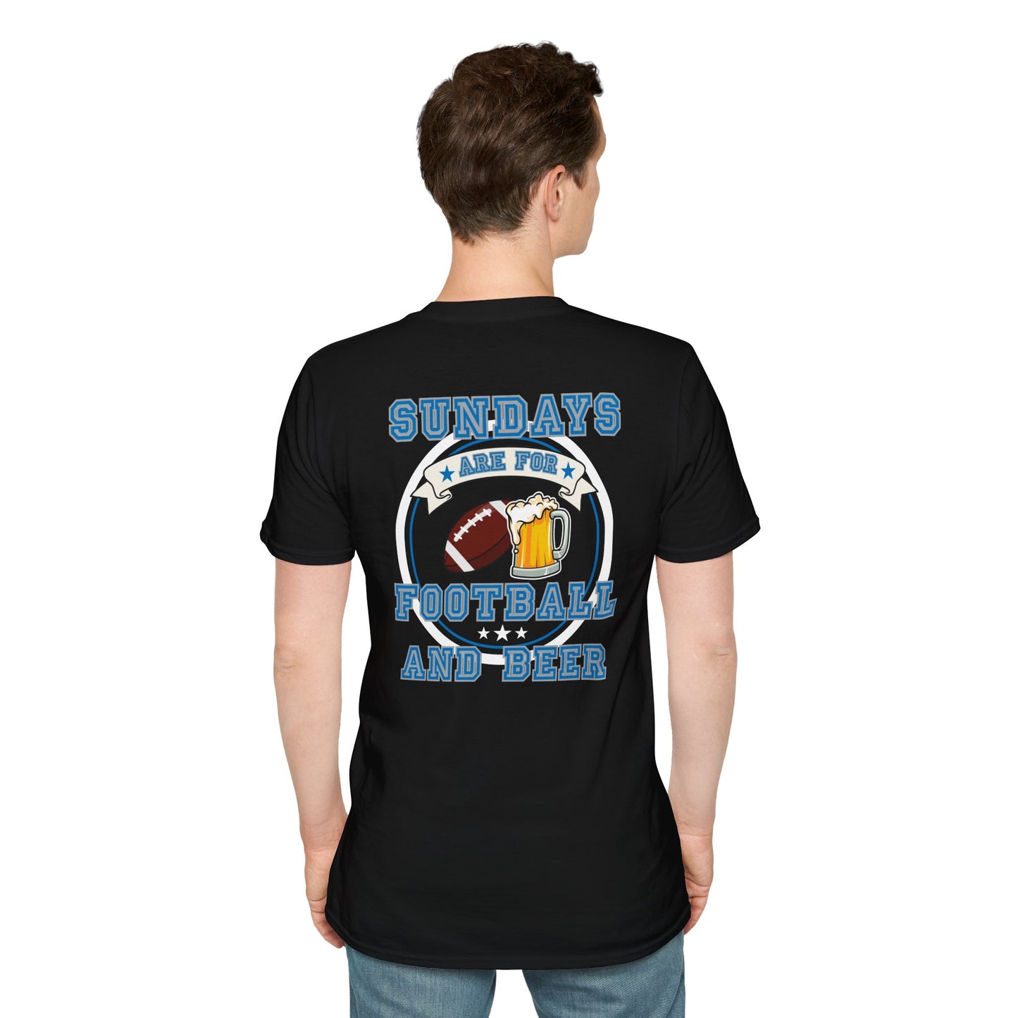 Sundays Football & Beer Tee - Light Blue and Gray