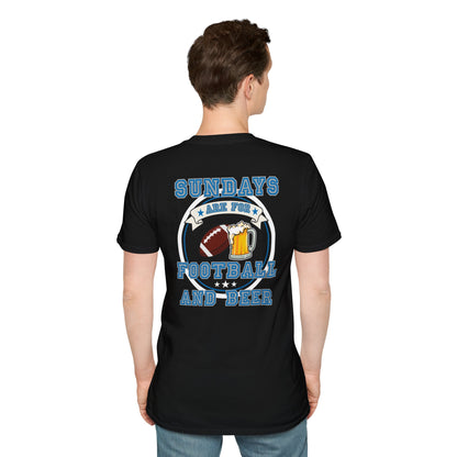 Sundays Football & Beer Tee - Light Blue and Gray