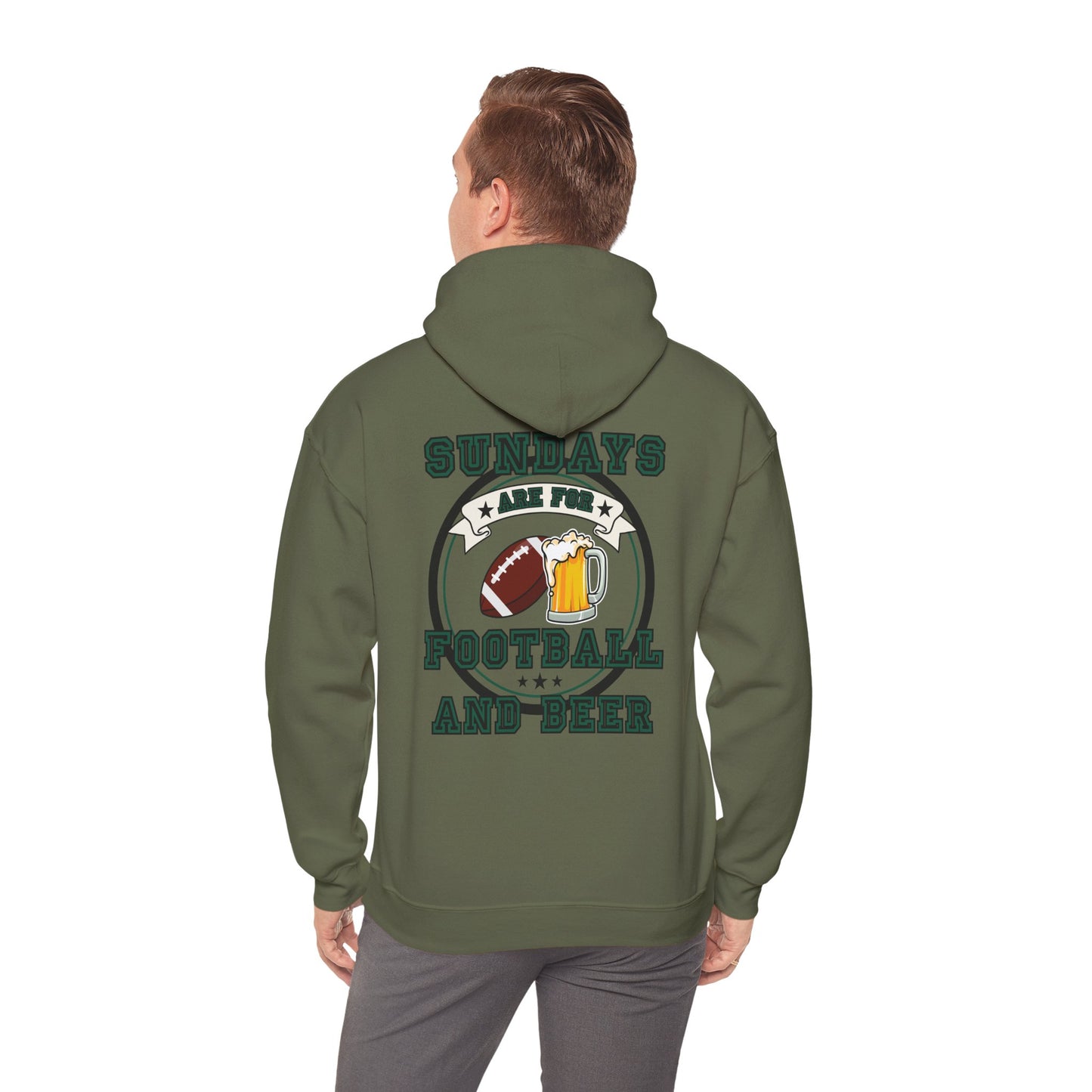 Sundays Football & Beer Hoodie - Green and White