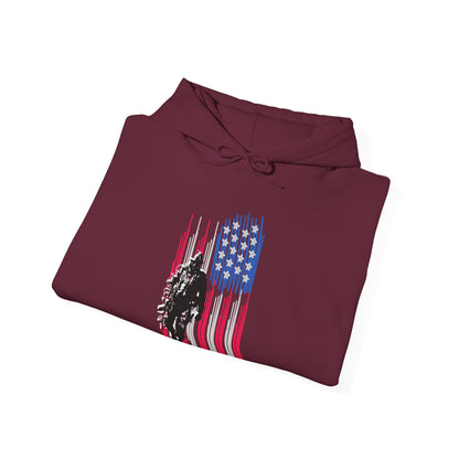 Veteran in Gear American Flag Hoodie — Patriotic Military Tribute