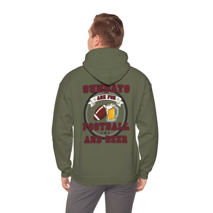 Sundays Football & Beer Hoodie - Red and Silver