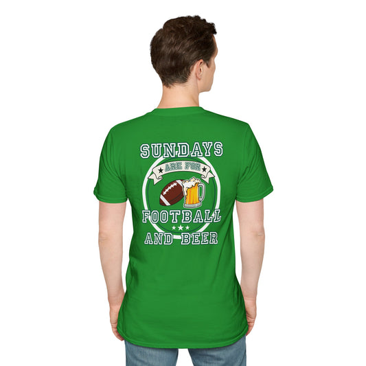 Sundays Football & Beer Tee - Green and White
