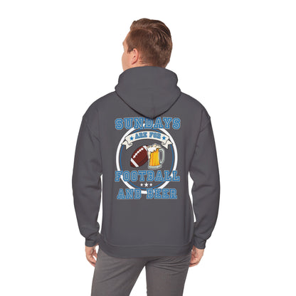 Sundays Football and Beer Hoodie - Light Blue and Gray