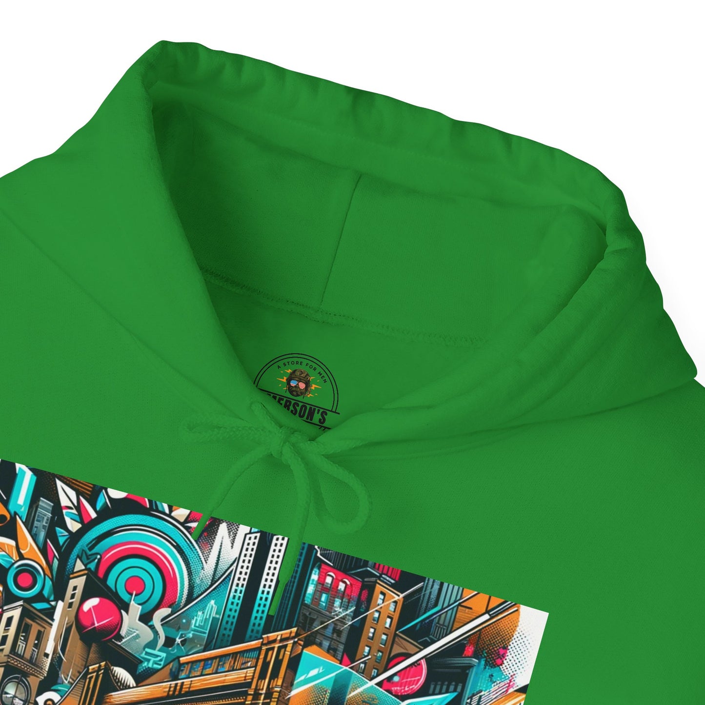 Urban Vibes Hoodie — Cool Artistic City Graphic in Vivid Colors
