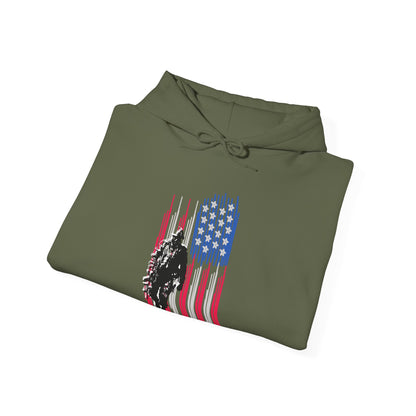 Veteran in Gear American Flag Hoodie — Patriotic Military Tribute