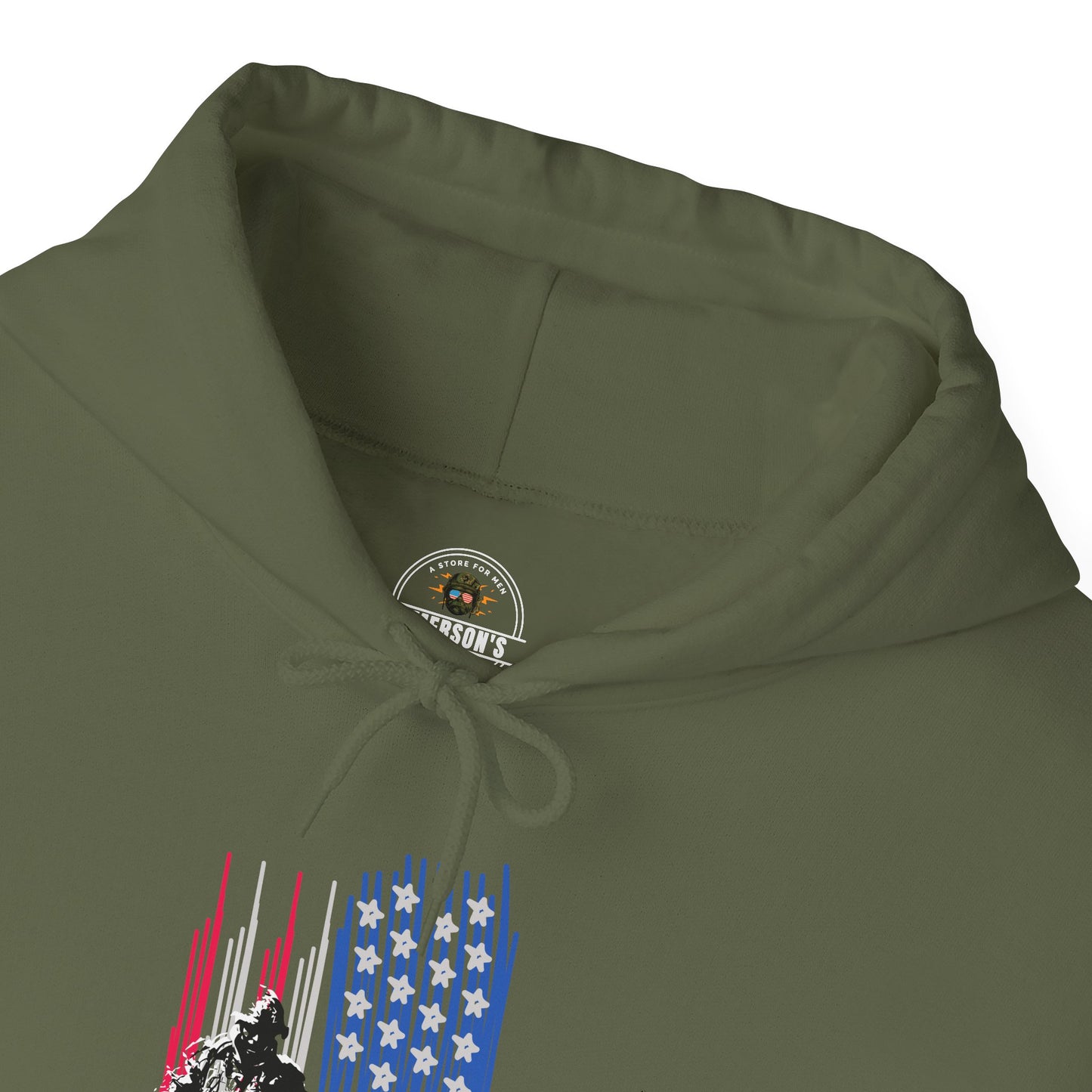 Veteran in Gear American Flag Hoodie — Patriotic Military Tribute