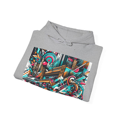 Urban Vibes Hoodie — Cool Artistic City Graphic in Vivid Colors