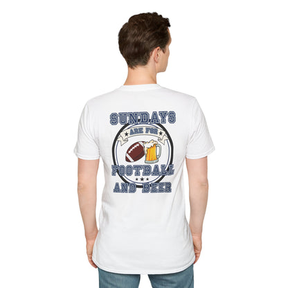 Sundays Football & Beer Tee - Navy Blue and Gray