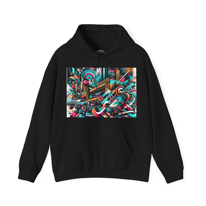 Urban Vibes Hoodie — Cool Artistic City Graphic in Vivid Colors