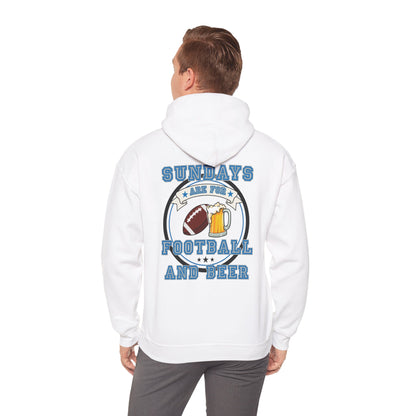 Sundays Football and Beer Hoodie - Light Blue and Gray
