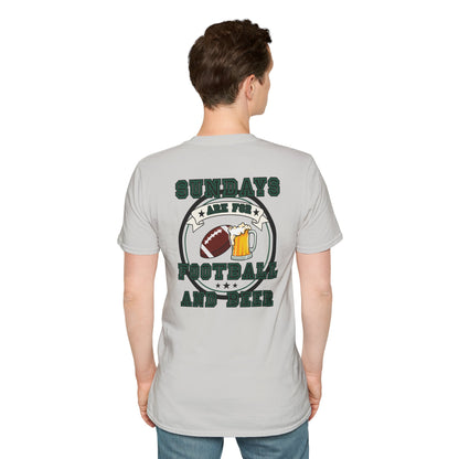 Sundays Football & Beer Tee - Green and White