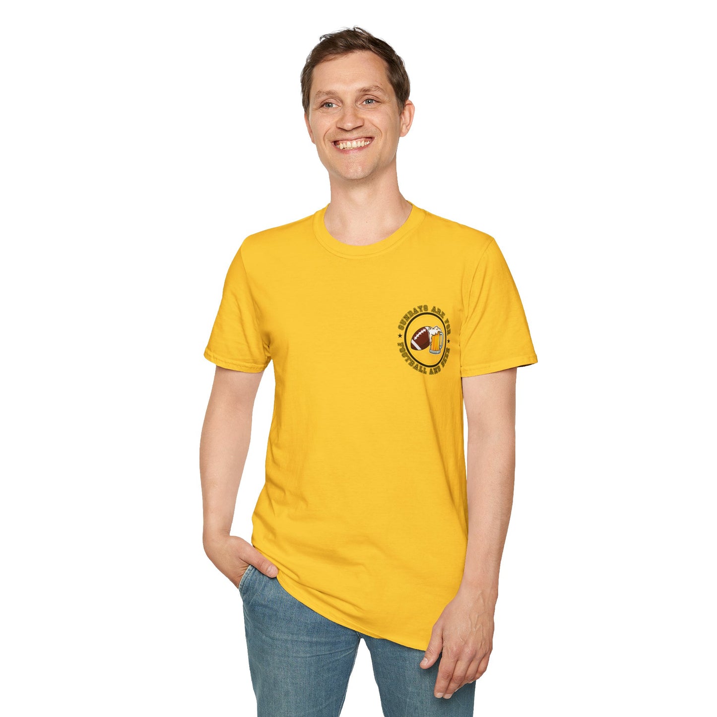 Sundays Football & Beer Tee - Yellow and Black
