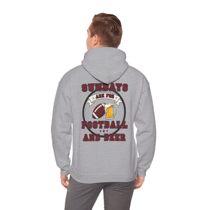 Sundays Football & Beer Hoodie - Red and Silver