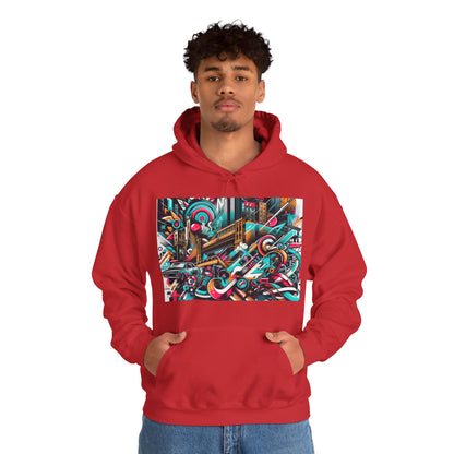 Urban Vibes Hoodie — Cool Artistic City Graphic in Vivid Colors