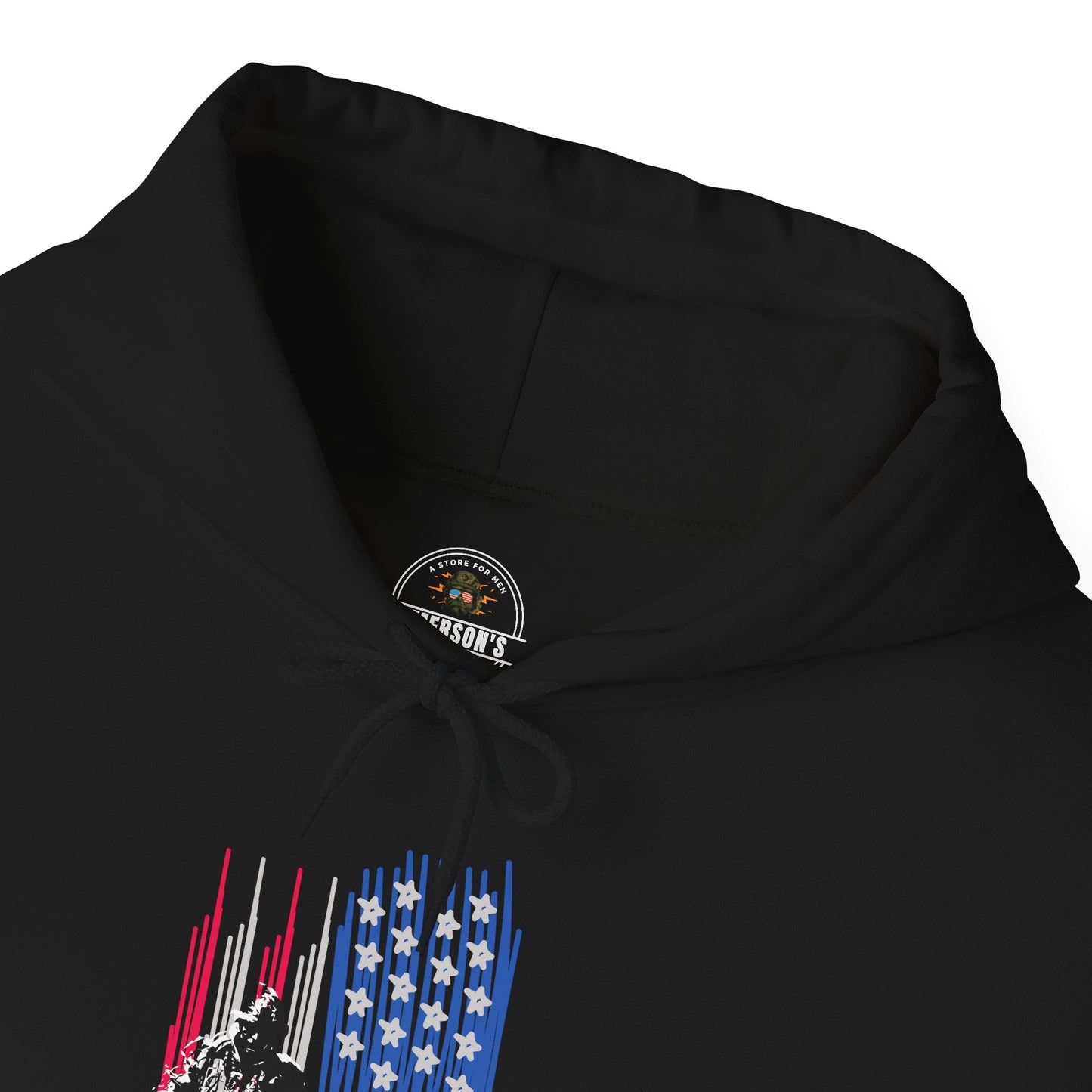 Veteran in Gear American Flag Hoodie — Patriotic Military Tribute