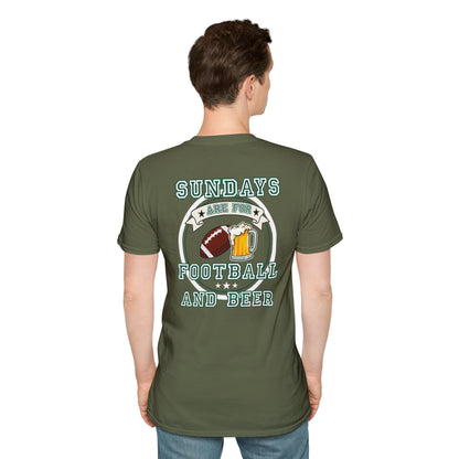 Sundays Football & Beer Tee - Green and White