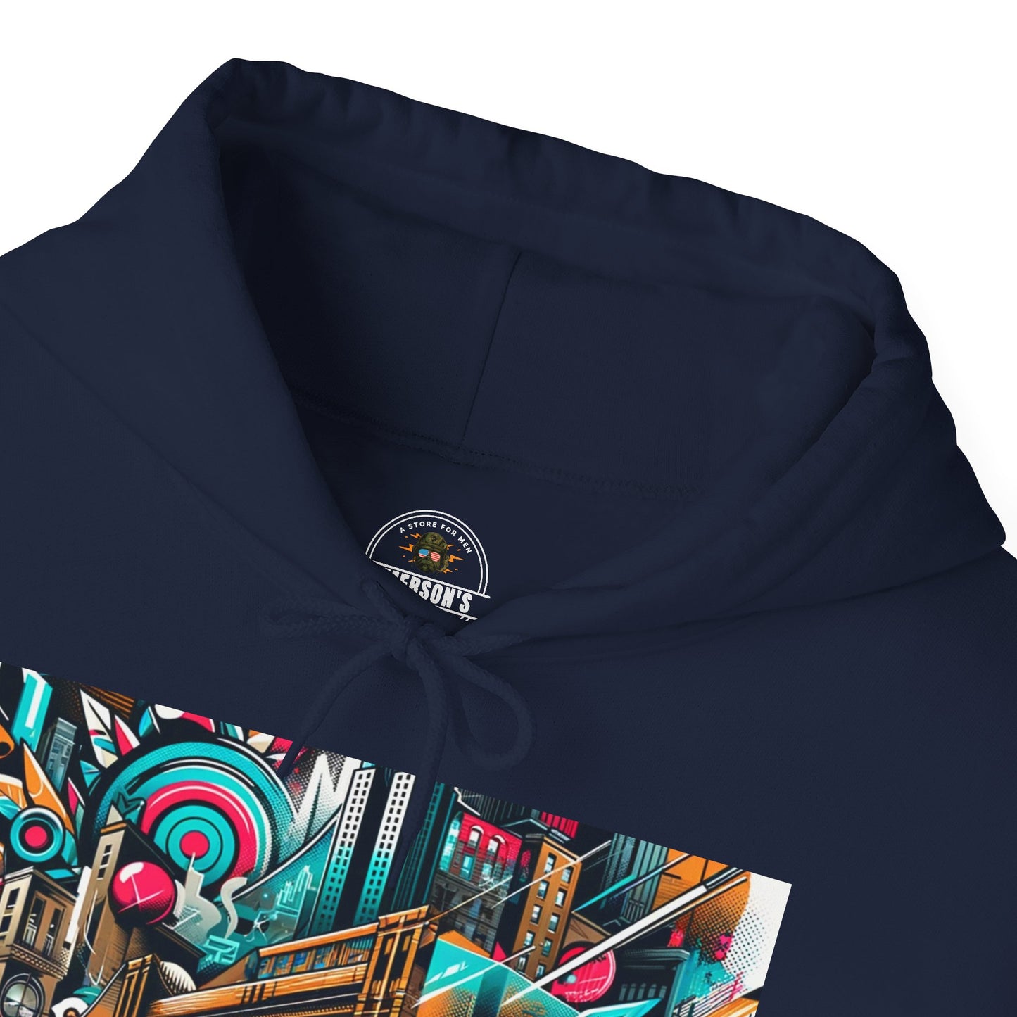 Urban Vibes Hoodie — Cool Artistic City Graphic in Vivid Colors