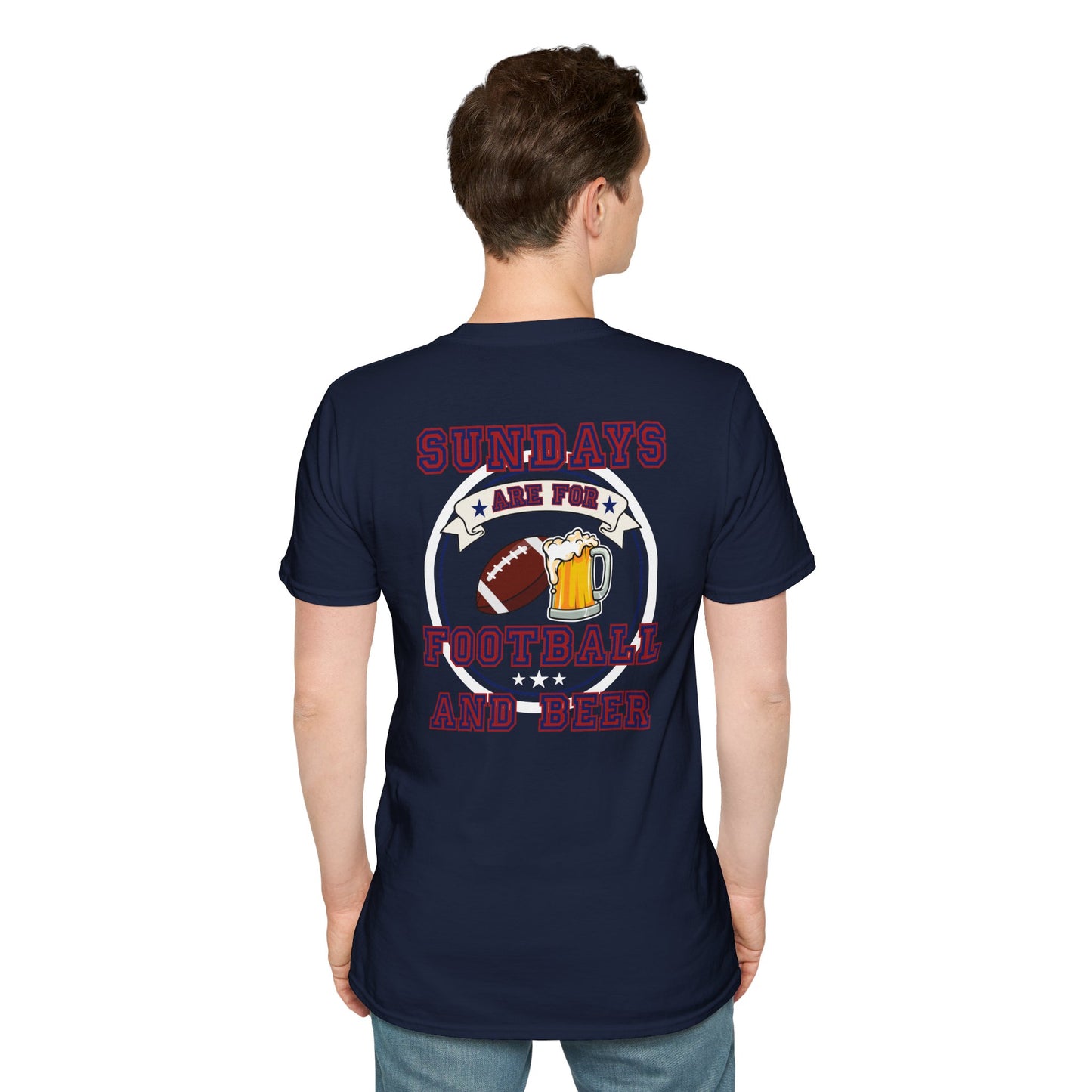 Sundays Football & Beer Tee - Blue And Red