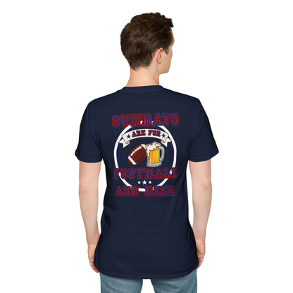 Sundays Football & Beer Tee - Blue And Red