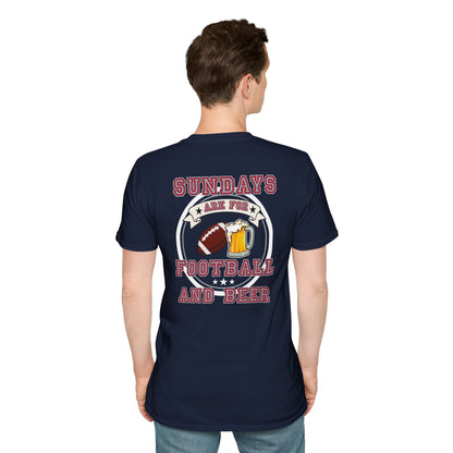 Sundays Football & Beer Tee - Red and Silver