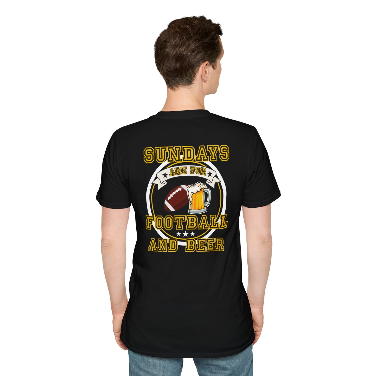 Sundays Football & Beer Tee - Yellow and Black
