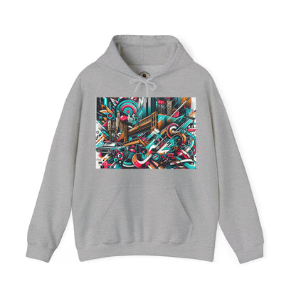 Urban Vibes Hoodie — Cool Artistic City Graphic in Vivid Colors