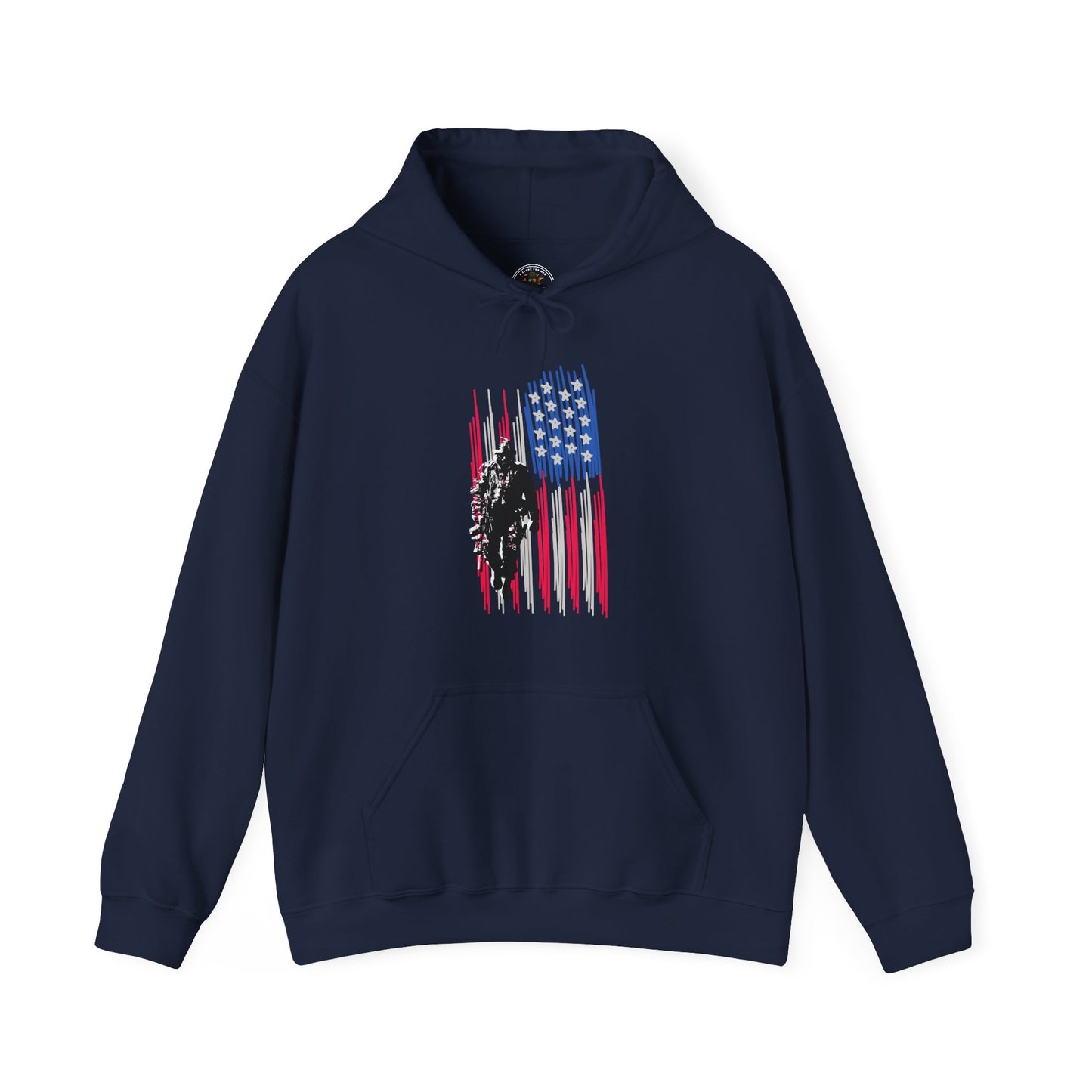 Veteran in Gear American Flag Hoodie — Patriotic Military Tribute