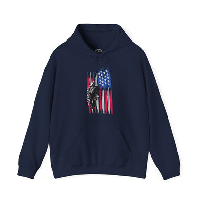 Veteran in Gear American Flag Hoodie — Patriotic Military Tribute
