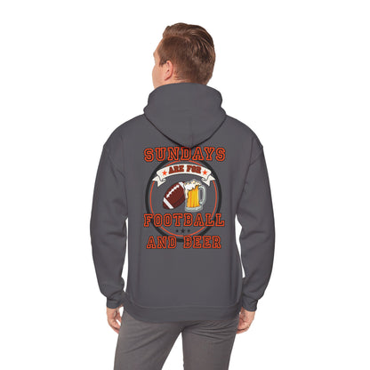 Sundays Football & Beer Hoodie- Orange and Black