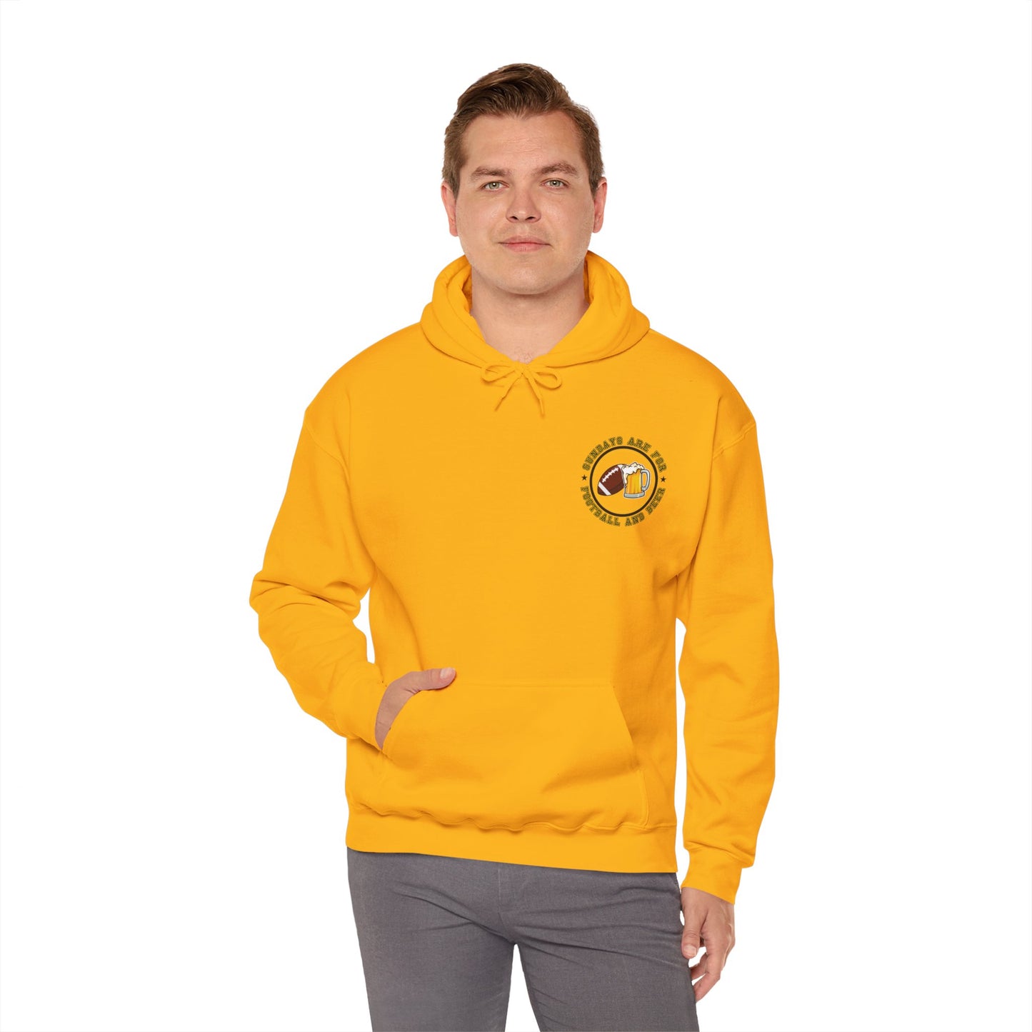 Sundays Football & Beer Hoodie - Yellow and Black