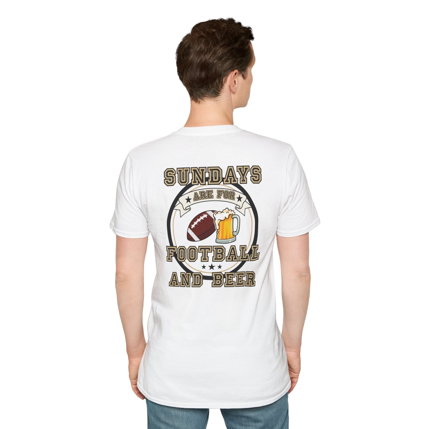 Sundays Football & Beer Tee - Gold and Black