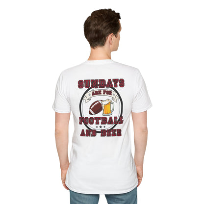 Sundays Football & Beer Tee - Red and Silver