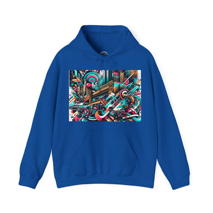 Urban Vibes Hoodie — Cool Artistic City Graphic in Vivid Colors